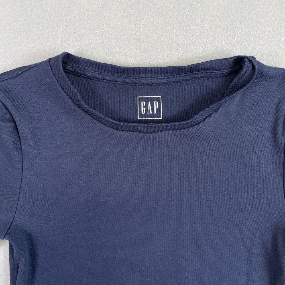 GAP Modern T Shirt Womens S Navy Blue Round Neck Classic Cotton Basics - Picture 3 of 5